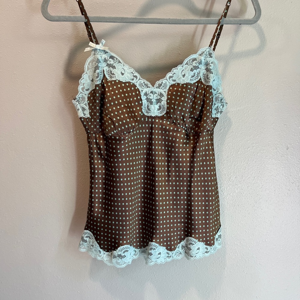 Vintage Y2K Silk Poka Dot Cami